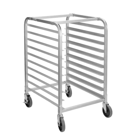 Mobile 10 Tier Bun Pan Rack With Wheels, Heavy Duty Aluminum Sheet Pan Rack Holds 10 Full Size Or 20 Half Size Pans, 90 Lb Per Shelf