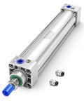 Beefy Industrial Pneumatic Air Cylinder With 1.57 Inch Bore And 7.87 Inch Stroke Double Acting Single Rod M12X1.25 Threaded Rod One Quarter Inch Port