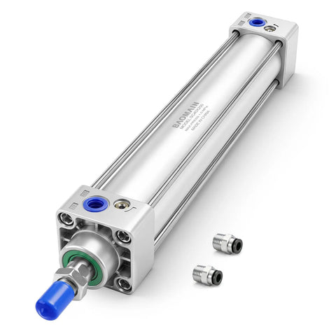 Beefy Industrial Pneumatic Air Cylinder With 1.57 Inch Bore And 7.87 Inch Stroke Double Acting Single Rod M12X1.25 Threaded Rod One Quarter Inch Port