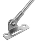 Close-up of Sturdy Silver Iron Jewelry Box Hinges With Hydraulic Lift And 40N Support showing metal connector and screw detailing.
