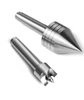 Wood Lathe MT2 Centers Set With Live Center Five Eighths Inch Diameter And Four Pronged Drive Center One Inch Diameter
