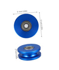 Aluminum U Groove Pulley For Gym Cable System Dual Bearing Silent Roller Stable Home Gym Fitness Gear For Smooth Weight Lifting Compact Quiet Durable Cable Pulley For Any Workout Setup, 5.1cm blue wheel