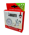 Bialetti spare parts kit with 3 gaskets and a plate for 3/4 cup Moka pots, red box