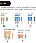 Illustration showing approved Micro2 fuse type from 10 Pack Micro 2 Fuse Tap 12V Car Add A Circuit ATR Blade Adapter With 20A Fuses Holder Dual Circuit Adapters For Cars Trucks Boats Kit Blue Red Black Yellow