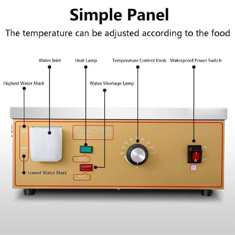 Control panel of Heavy Duty Commercial Electric Steamer With Independent Water Supply And Dry Burn Alarm Precise 30 To 110 C Temperature Control.