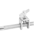 Adjustable Drum Cowbell Mount Holder Clamp For Quick Up Or Down Positioning showing metal clamp and textured finish
