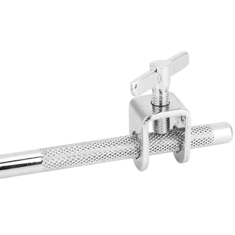 Adjustable Drum Cowbell Mount Holder Clamp For Quick Up Or Down Positioning showing metal clamp and textured finish