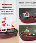 Gnarly Fast RC Boat Tugboat 2.4Ghz Remote 1/72 Scale Simulation Racing Model Unassembled DIY Kit black and dark green versions