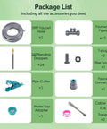 Double Head Drip Irrigation System With 360 Degree Adjustable Sprayers And 24 Nozzles For Even Watering And Misting No Fuss Easy Setup Great For Garden Greenhouse Yard Lawn And Plants 39 Ft Length package contents list