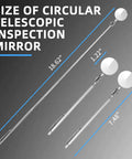 Telescopic Inspection Mirror For Car Maintenance Portable Folding Steering Mirror Chassis Weld Inspection Stainless Steel And Glass One Point Two Inch Mirror 360 Degree Swivel Joint Handy Auto Repair Tool Must Have 21in reach shown