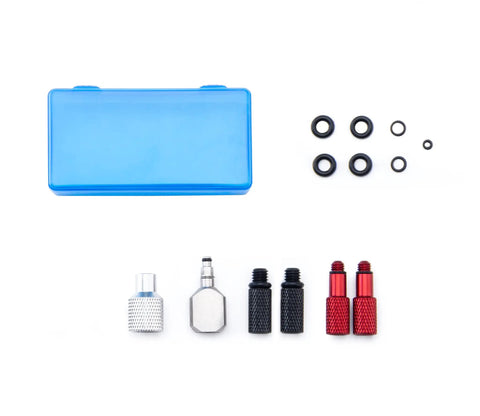 Heavy Duty Hydraulic Bicycle Brake Bleed Kit With DOT Fluid Dual Syringes Quick Connect Hoses Bleed Blocks And Mounts components