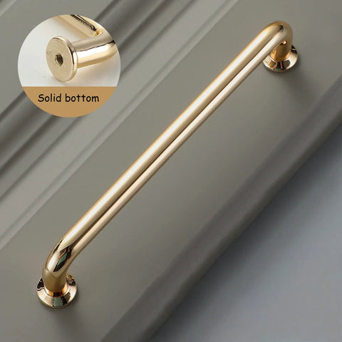 10 Pack Polished Brass Cabinet Pulls Five Inch Center To Center Spacing Five Point Six Inches Overall Length Zinc Alloy Solid Round