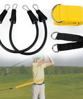 Golf Swing Twist Training Belt set with yellow strap and pull ropes for posture correction and warm-up exercises