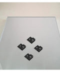 Heavy Duty Glass Fixing Clips Set, H Type Black Aluminum Alloy Wall Mount Clamps on glass panel