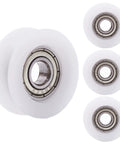 U Groove Pulley Kit 4 Pcs Nylon Guide Wheels For Doors Windows Cabinets Drawers And Printers 6x24x9mm White Built To Last Smooth Glide Heavy Duty Rollers, white nylon wheel set