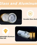Glass and aluminum jars showcasing Four Pack Tiny Glass Jars With Lids 2ml Mini Vials Clear Small Bottles With Screw Caps For Ashes Craft Storage.