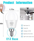 Diagram showing Crazy Bright Daylight LED Bulbs For Ceiling Fans And Chandeliers, 5W Replacement For 40W Incandescents, E12 Candelabra Base, 5000K Daylight White