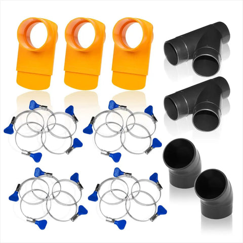Two And A Half Inch Dust Collection Fittings Kit With Connectors Blast Gates And Stainless Steel Hose Clamps for Woodworking