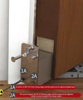 Heavy Duty Hidden Door Hinge Featuring Hydraulic Auto Cushion Closer For Solid Wood Doors with screws and adjustment details.