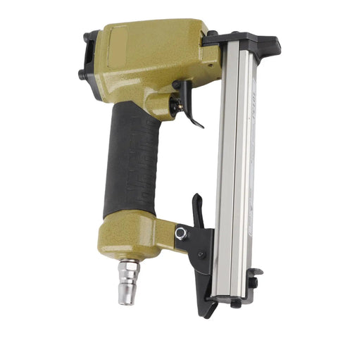 High-Octane Pneumatic Air Nailer With Boss Level 100 Nail Capacity And Swift Touch Control For Carpentry Woodworking Hacks in olive green.