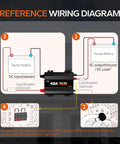Wiring diagram for Heavy Duty 12V 40A DC To DC Lithium Battery Charger With Smart Multi Stage Charging Plus 14.6 Volt Output.
