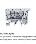 Close-up of Easy Fit DIN Rail Mount Fuse Holder Terminal Blocks Grey Pack Of 5 ASK1 EN LD 220V showing self-locking design.