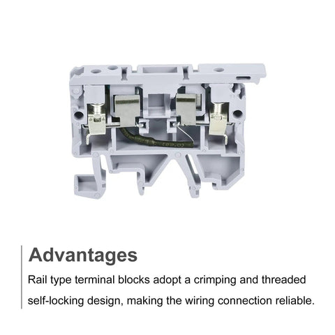 Close-up of Easy Fit DIN Rail Mount Fuse Holder Terminal Blocks Grey Pack Of 5 ASK1 EN LD 220V showing self-locking design.