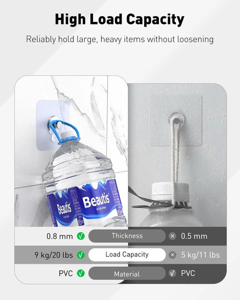 Twenty Piece Adhesive Picture Hooks Set Rock Solid Wall Hangers Without Nails Heavy Duty Removable Storage Easy Peasy Install For Smooth Surfaces Game Changer Living Room Bedroom Space Savers Tight Grip Holds Whatever You Hang Sleek Design