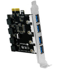Four Port USB 3.0 PCIe Expansion Card With Self Powered Technology Delivers 5Gbps USB A Ports X1 PCIe Interface Plug And Play
