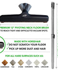OVO central vacuum deluxe plus kit: 12-inch pivoting neck floor brush with adjustable wand (front view)