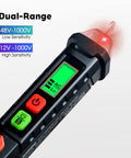 Dual Range Non Contact AC Voltage Tester With LCD Display And Buzzer Alarm, Detects 12V-1000V And 48V-1000V, Built In Flashlight
