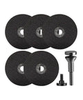 Six Piece Cut Off Wheel Set With One Quarter Inch Stem For Die Grinder, Built Tough Metal Cutting Discs Reinforced With Fiberglass For Metal And Steel, Fits Rotary Tools And Drill Attachments, Black.