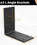 Shop Grade Tough As Nails Steel Angle Bracket 3 By 3 By 1.5 Inch right angle with measurement markings for easy installation.