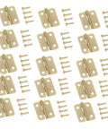 40 Pcs Small Brass Mini Hinges Hardware Kit With Screws For Jewelry Boxes Dollhouses And Wooden Crafts, hinges and screws displayed