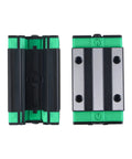 Two Pack HGR25 1000mm Linear Guide Rail Kit With HGH25CA Carriage Blocks for DIY CNC routers, lathes, and mills, showing carriage blocks