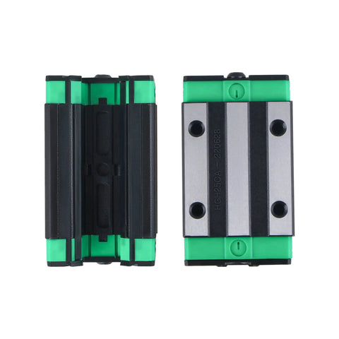 Top view of 4 HGH20CA blocks from Heavy Duty HGR20 1000mm Linear Guide Rail Kit for DIY CNC Routers Lathes And Mills, durable and precise.