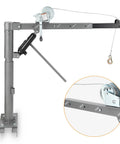 Beefy Heavy Duty Pickup Truck Crane With 1000 Lbs Capacity, Hydraulic Hoist And Manual Winch, 360 Degree Swivel, Four-Position Boom