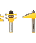 Raised Panel Cabinet Door Rail And Stile Router Bit Set With Ogee Profile Three Bit Kit One Half Inch Shank