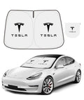 Tesla Model 3 And Model Y Front Window Sunshade 300T High Density Shade With Organizer Bag 2026 Car Accessory on windshield
