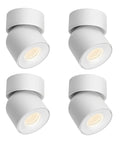 4 Pack LED COB Adjustable Ceiling Spotlight Surface Mounted 7W 3000K Warm White Aluminum Spotlight For Cabinet Gallery Hallway Corridor