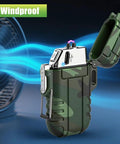 USB C Rechargeable Plasma Lighter With Windproof Flameless Arc Electric Lighter IP56 Waterproof for camping close-up image
