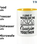 Two Tone Yellow 11oz Coffee Mug For Boat Lovers I Love It When We Are Cruisin Gift For Sailors Yachting Boaters With Anchor Design