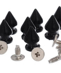 Badass Black Tree Spike Screw Back Studs Set For Leathercraft And Punk Apparel Diy Heavy Duty Jacket Embellishments 12Mm Premium Zinc Alloy Hardware Plus Matching Screws with black spikes and screws