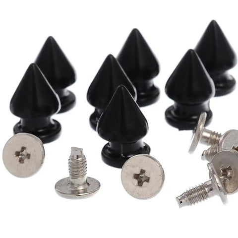 Badass Black Tree Spike Screw Back Studs Set For Leathercraft And Punk Apparel Diy Heavy Duty Jacket Embellishments 12Mm Premium Zinc Alloy Hardware Plus Matching Screws with black spikes and screws