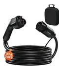 Slick 20 Foot 32 Amp J1772 EV Extension Cord with connectors and carry tote for electric vehicle charging.