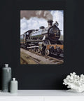 Steam Locomotive Train Wall Art Canvas Print For Bedroom Office Bathroom Living Room Hallway Lightweight Framed Poster Available In 8x10 And 16x20 Inches With Vibrant Colors And Textured Look