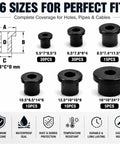 Six Size Silicone Grommet Kit With 100 Pcs T Type Grommets For Automotive Firewall Wiring And Cable And Pipe Holes Waterproof And Heat Resistant Hole Plugs For Electrical Irrigation Plumbing And More Storage Case Included. Six silicone grommets sizes shown
