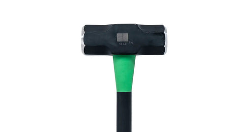16 Lb Sledge Hammer With Beefy Heavy Duty Build, No Slip H Grip Handle, Fiberglass Core, Epoxy Sealed Head front view