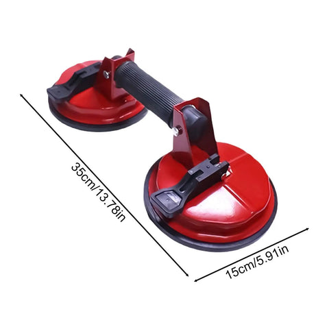 Heavy Duty Glass Vacuum Lifter With Dual Claws For Zero Stress Wall Mounting Tile Handling And Slippery Moves A Professional Game Changer For Tradesmen, detailed view with measurements.