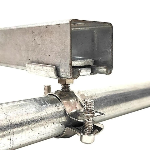 Eight Pack Contractor Grade Strut Clamps For Rigid Conduit And Emt Pipe Featuring 360 Degree Rotation Galvanized Steel Hold Downs Compatible With Metal Channels And Pex Lines For Zero Hassle Install